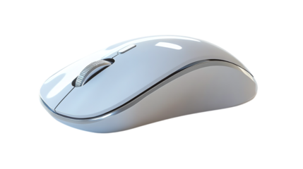 Sleek wireless ergonomic vertical mouse isolated on transparent background 