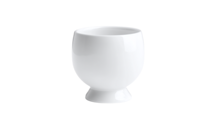 White ceramic egg cup isolated on transparent background 
