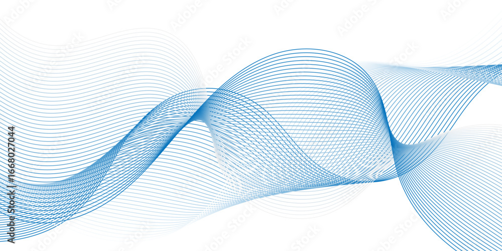 Poster vector wave digital white and blue gradient blend futuristic technology flow tech transparent line s