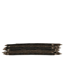 pile of wood pikes