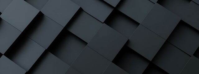 Abstract geometric pattern with dark gray and blue cubes and rectangles creating a textured surface illustration