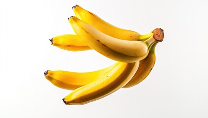 Bunch of ripe bananas levitating