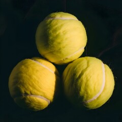 Close Up of Bright Yellow Tennis Balls on White Background – Sports Equipment Concept