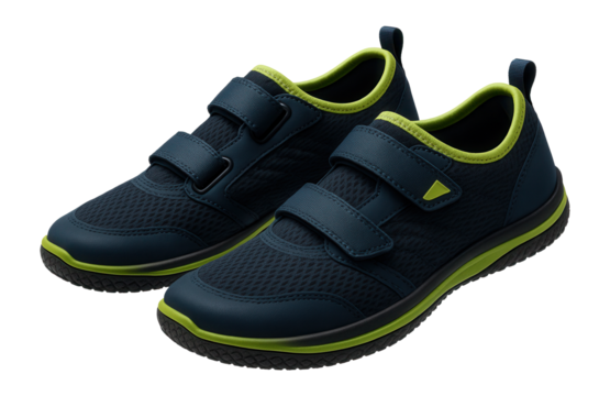 Velcro-strap swim shoes with cushioned insoles for lake activities