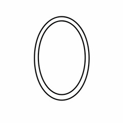 Minimalist Oval Frame: Black Outline with Subtle Inner Shadow Detail