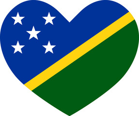 Solomon Islands heart shaped icon flag illustrator national
