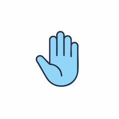 Obraz premium Stylized Blue Hand Gesture with Dark Outline, Showing Stop