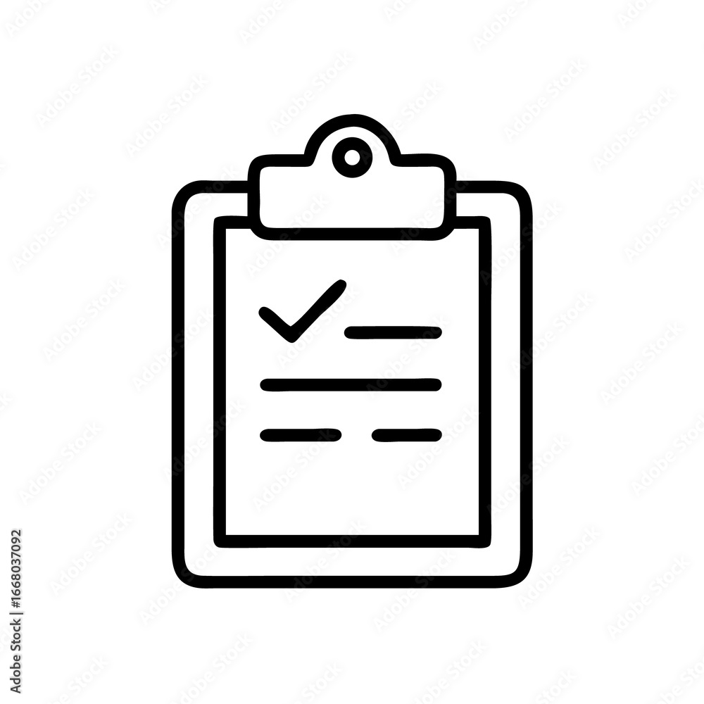 Poster clipboard checklist icon vector illustration for task management and project planning and to do list
