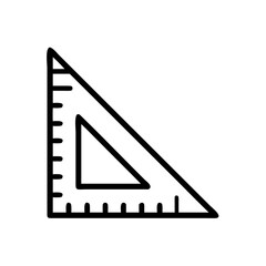 Vector graphic of a right triangle ruler for geometry math education and drafting needs isolated on white on transparent background