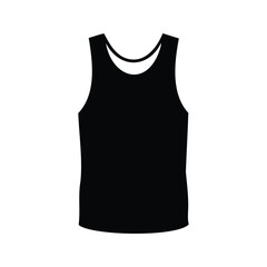 Isolated black tank top perfect for athletic activities and casual wear, Woman top perfect dress silhouette vector illustration