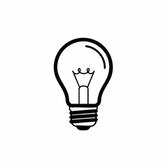 Simple Black and White Light Bulb Depicting Idea and Innovation
