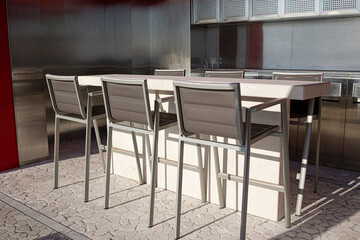 Beach bar, high chair, interior design.