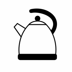 Obraz premium Simple Black and White Kettle Illustration for Kitchen and Home Use