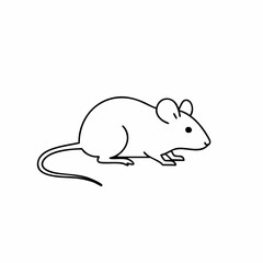 Fototapeta premium Stylized Mouse Illustration with Curled Tail and Simplified Features