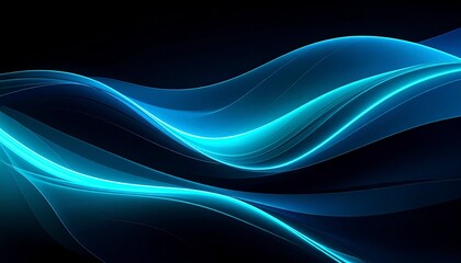 Abstract blue energy waves on black background