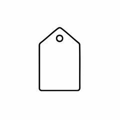 Minimalist black outline of a price tag with rounded corners and a circular hole