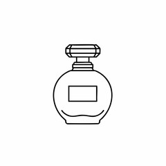 Elegant Outline of a Perfume Bottle with Geometric Stopper Design