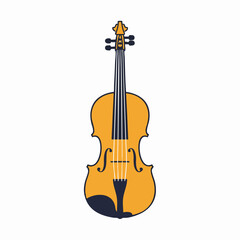 Fototapeta premium A Detailed Illustration of a Classic Yellow and Black Violin