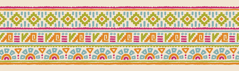 Hand drawn abstract seamless pattern, ethnic background, aztec style - great for textiles, banners, wallpapers, wrapping - vector design