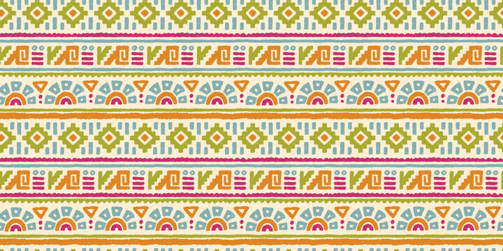 Hand drawn  abstract seamless pattern, ethnic background, aztec style - great for textiles, banners, wallpapers, wrapping - vector design