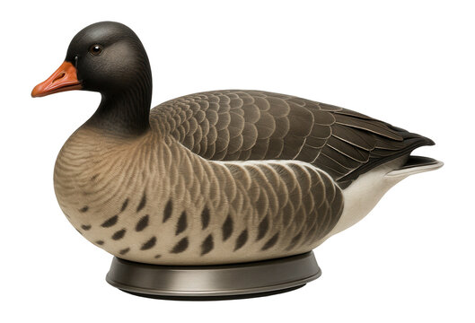 Shell-style specklebelly goose decoy with stackable design for storage