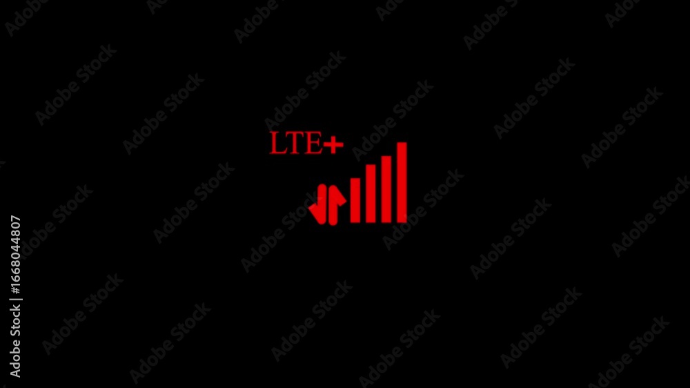 Poster red color network icon animation. high-speed mobile internet, new generation networks concept. netwo