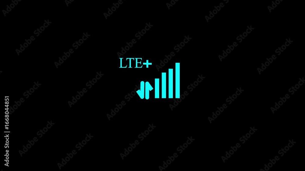 Poster cyan color network icon animation. high-speed mobile internet, new generation networks concept. netw