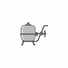 Fototapeta premium Gray Industrial Pressure Vessel with Control Mechanism
