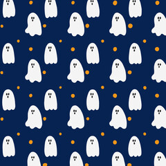seamless ghost pattern, halloween illustration
