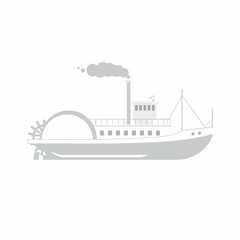 Obraz premium Vintage Steamship Illustration with Detailed Design