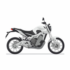 Side View of a Modern White Motorcycle