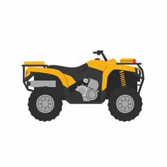 Fototapeta premium Detailed Yellow ATV Illustration for Off-Road Adventures and Recreation