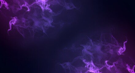 Obraz premium Vibrant abstract flowing purple and pink smoke or liquid motion effect background, creating an ethereal and dynamic visual frame on a dark backdrop
