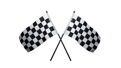 Fototapeta premium Checkered flags racing finish line victory motorsport speed competition race event checkered flag waving on transparent background
