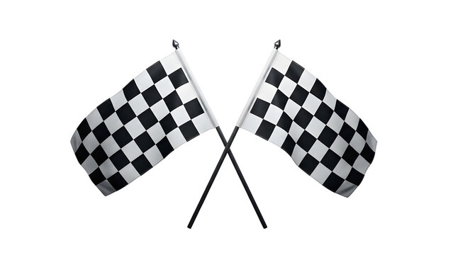Checkered flags racing finish line victory motorsport speed competition race event checkered flag waving on transparent background