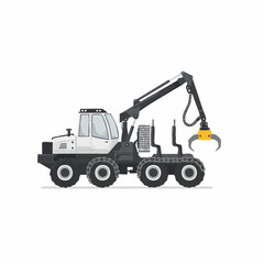 Fototapeta premium Modern Forestry Machine with Extended Crane Arm