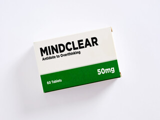 Antidote to Overthinking Medicine Box on White Background