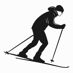 Person skiing cross-country silhouette