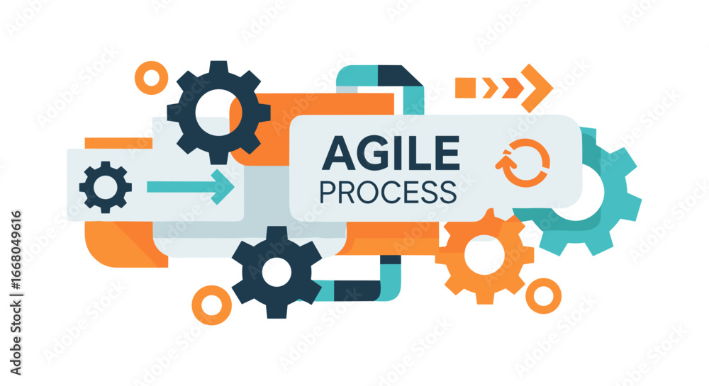 Poster this conceptual illustration depicts the agile process, highlighting iterative development, efficien