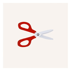 Red Handle Scissors Watercolor Drawing