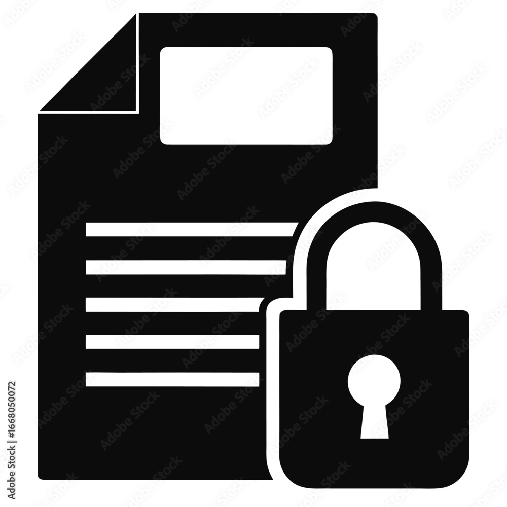 Aufkleber document with a padlock icon symbolizing security and privacy