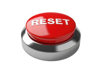 Red RESET button isolated PNG with Transparent Background