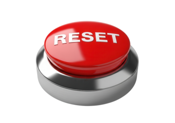 Red RESET button isolated PNG with Transparent Background