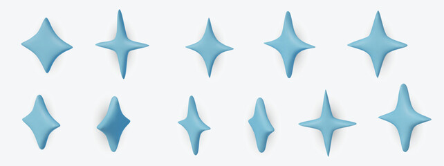 Elegant 3D blue star shapes for luxury branding, invitations, and seasonal promotions.