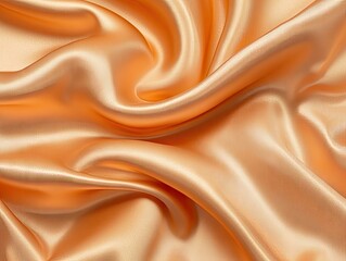 Fototapeta premium Soft, peachy-orange satin draped in waves