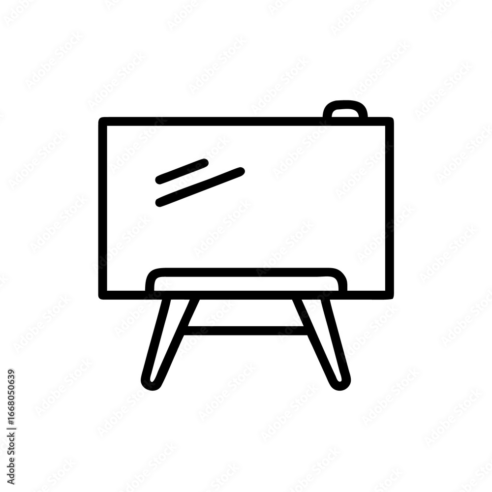 Poster find whiteboard vector icon illustration for presentation teaching learning and writing concept desi