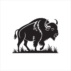 American Bison Silhouette Vector | Buffalo Wildlife SVG EPS