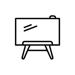 Find whiteboard vector icon illustration for presentation teaching learning and writing concept design on transparent background