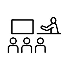 Presentation conference training icon vector illustration for business education and learning design symbol on transparent background
