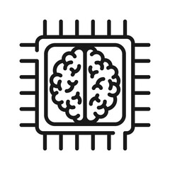 Fototapeta premium Artificial intelligence brain chip ai processor technology smart innovation vector icon for digital app